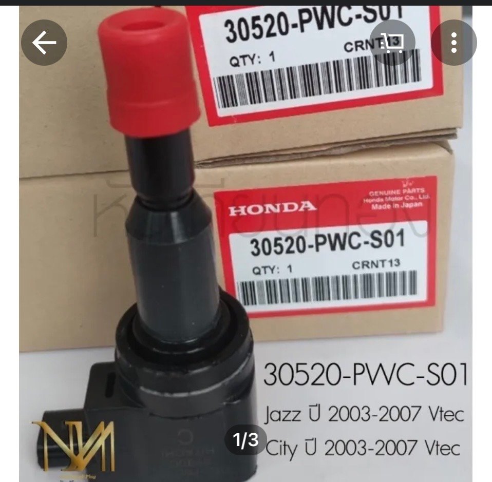 คอยล์หัวเทียน HD JAZZ.  CITY.  เครื่อง  V-TEC.  ปี03-07